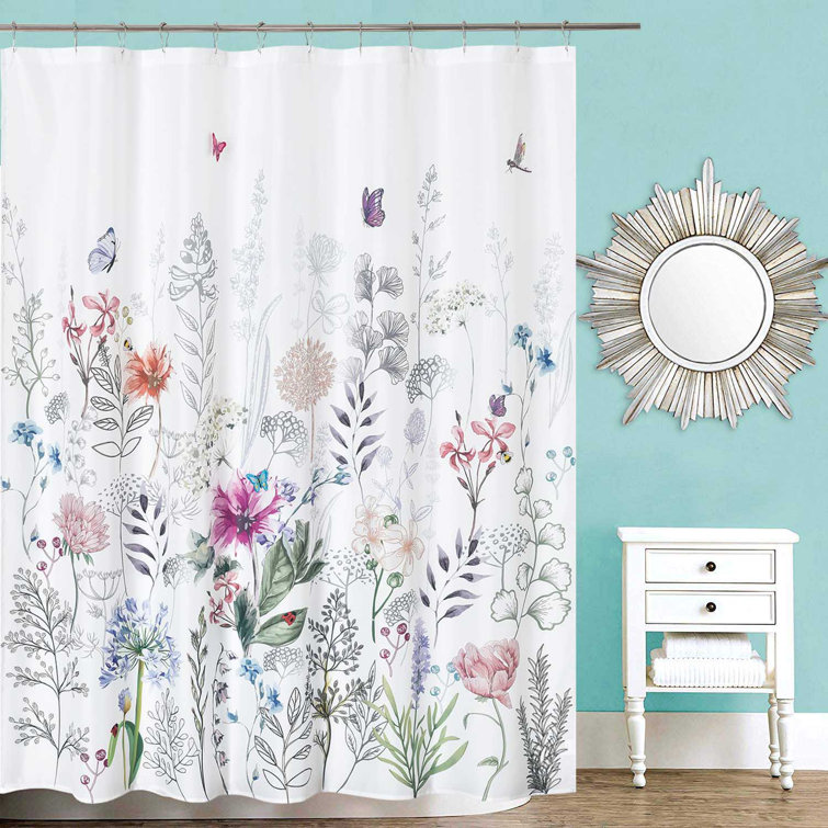 Red Barrel Studio® Floral Shower Curtain + Hooks & Reviews Wayfair